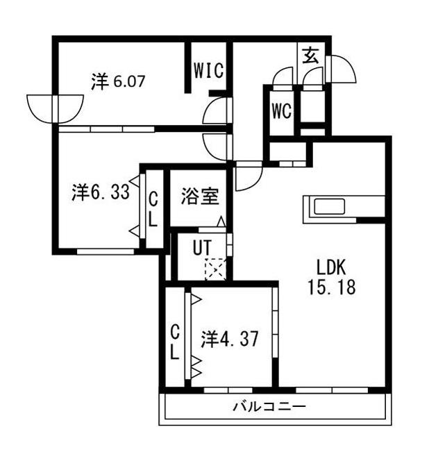 HIGHLIGHT FUKUZUMI(3LDK/2階)の間取り写真