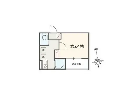 MELLAS矢川IV(1K/1階)の間取り写真