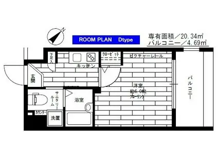 ステージファースト上池台(1K/5階)の間取り写真