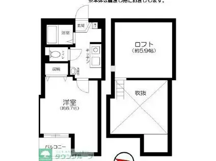 LIBERA練馬中村橋(1K/3階)の間取り写真