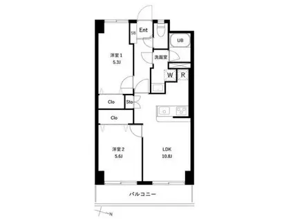 PARK MODERN つつじヶ丘(2LDK/11階)の間取り写真