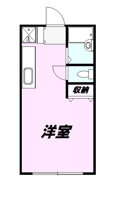 フジメイトB(ワンルーム/1階)の間取り写真