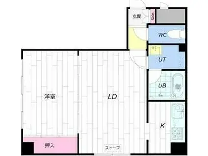 プレジール22(1LDK/2階)の間取り写真