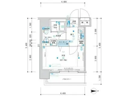 メインステージ森下(1K/7階)の間取り写真