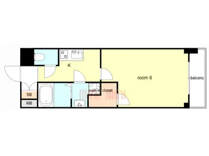 ワコーレヴィータ明石リーヴァ(1K/9階)の間取り写真