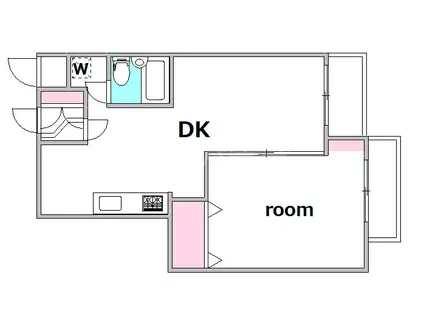 ライオンズマンション花月園第3(1DK/2階)の間取り写真