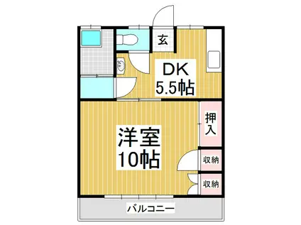 シオラ辰野(1DK/1階)の間取り写真