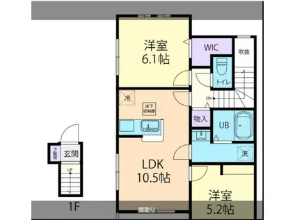 5/1菊池市泗水町2LDK B(2LDK/2階)の間取り写真