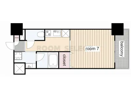 レジデンス東別院スクエアII(1K/12階)の間取り写真