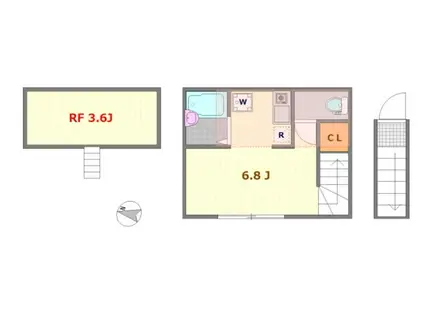 YUKIドミール新小岩(ワンルーム/2階)の間取り写真