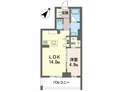 CLASSEUM連坊II(1LDK/2階)の間取り写真