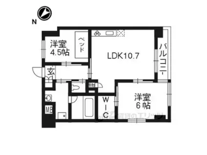 カーサフィオーレ桂(2LDK/3階)の間取り写真