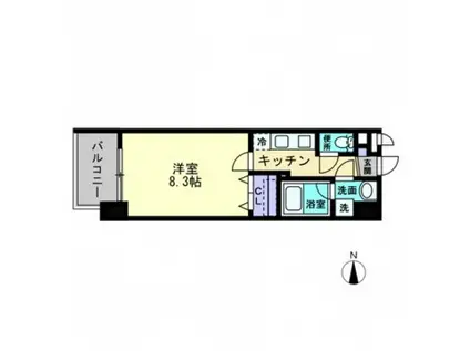 ARCSTAGE柳町(1K/4階)の間取り写真