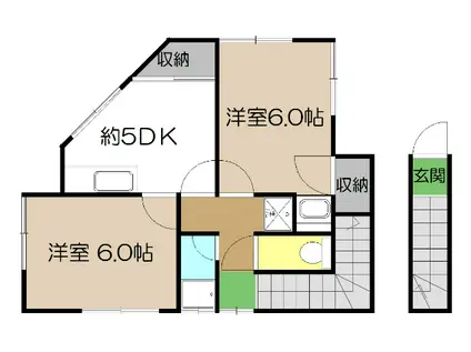 西村ハイツ(2DK/3階)の間取り写真