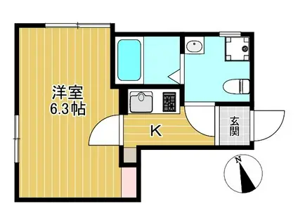 BOOKMARK東伏見(1K/1階)の間取り写真