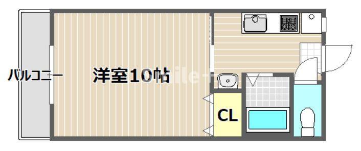 アジュール下中野(1K/3階)の間取り写真