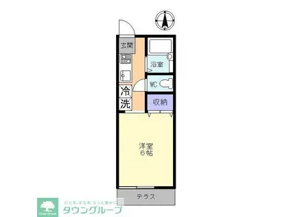 エル・パティオ弐番館(ワンルーム/1階)の間取り写真