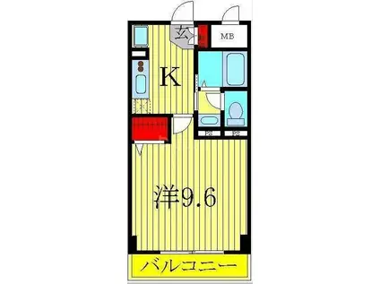 ラティニア(1K/4階)の間取り写真