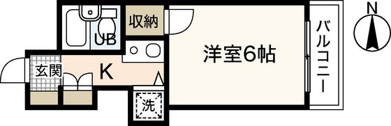 グランデール横川(1K/8階)の間取り写真