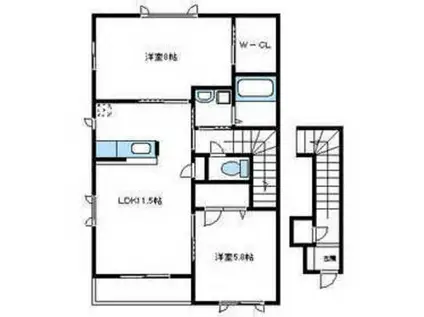 アクタス湘南Ⅰ(2LDK/2階)の間取り写真
