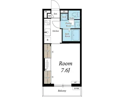 リブリ・YS(1K/2階)の間取り写真