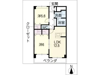 ベルクラージュ(2LDK/3階)の間取り写真