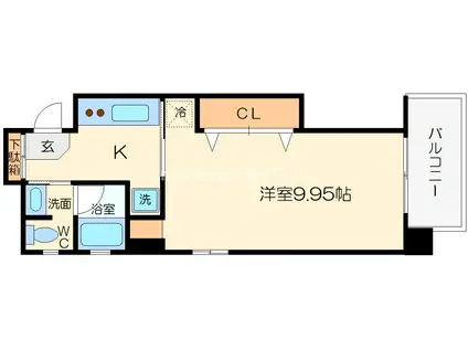 スマイリー江戸堀(1K/8階)の間取り写真