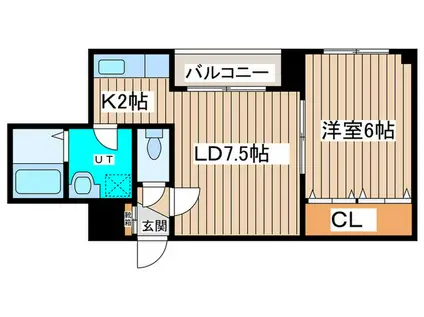 キャトレール中島公園(1LDK/4階)の間取り写真