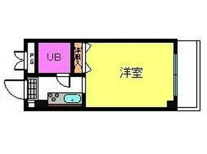 クレストコート(1K/2階)の間取り写真