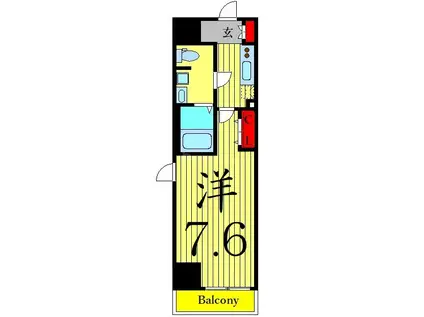 ジェノヴィア南砂町スカイガーデン(1K/14階)の間取り写真