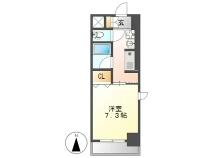 リヴェール白壁(1K/9階)の間取り写真