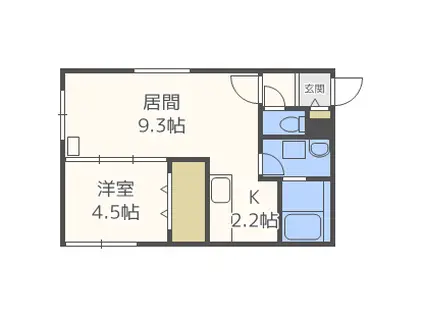 ロサ ブランカ(1LDK/3階)の間取り写真