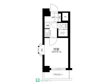 APARTMENT祐天寺(1K/1階)の間取り写真