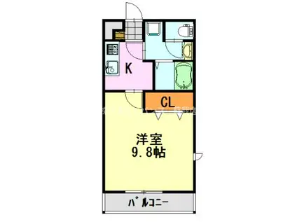 リブリ・クレール蘇我壱号館(1K/3階)の間取り写真