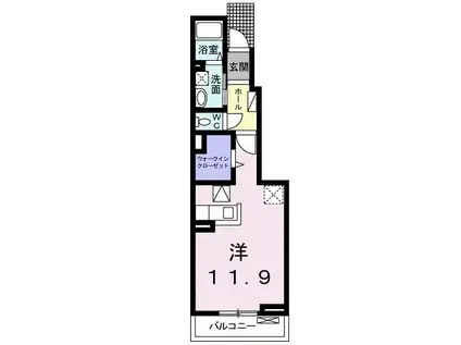 カーサ・ラーナステラ(ワンルーム/1階)の間取り写真