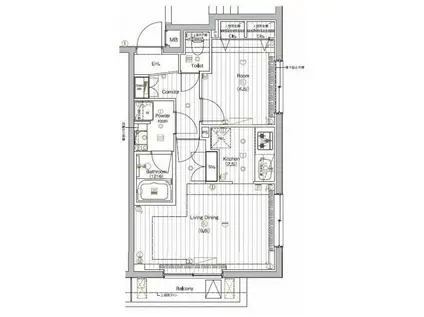 THE PREMIUM CUBE G 大崎(1LDK/5階)の間取り写真