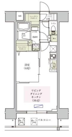 アーバネックス東梅田(1LDK/4階)の間取り写真