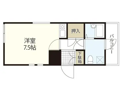 GH COURT 2ND(ワンルーム/3階)の間取り写真