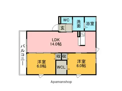 BELLE・DEMEURE(2LDK/1階)の間取り写真