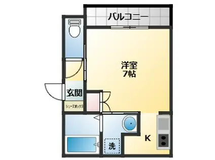 PILAR(1K/1階)の間取り写真