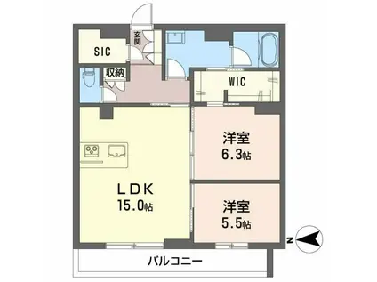THE IZUMI(2LDK/1階)の間取り写真