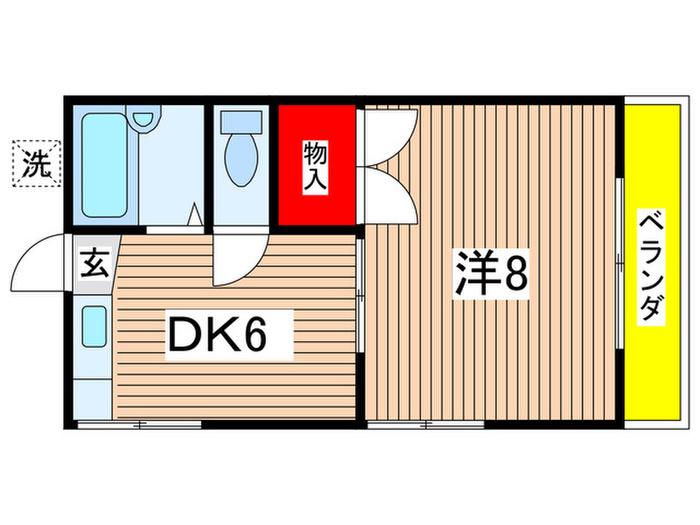 シティ・タナカ(1DK/2階)の間取り写真