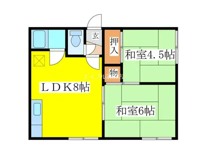 エイトハイツ(2DK/2階)の間取り写真