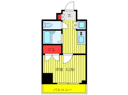 スパシエレジデンスファースト(1K/7階)の間取り写真