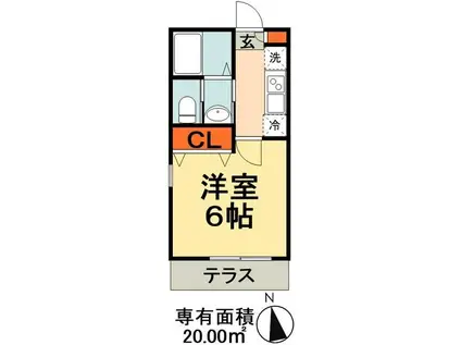 LAVIE検見川(1K/1階)の間取り写真