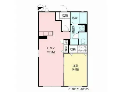 グランディール愛3(1LDK/1階)の間取り写真