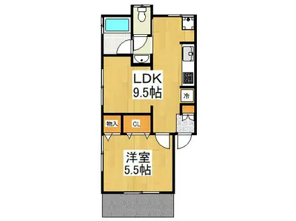 コーポニッコウ(1LDK/1階)の間取り写真
