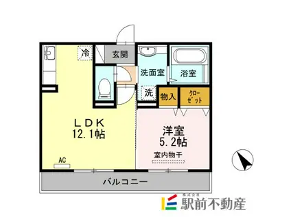 エスポワール・K(1LDK/2階)の間取り写真