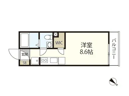 COLLINA山田(ワンルーム/2階)の間取り写真