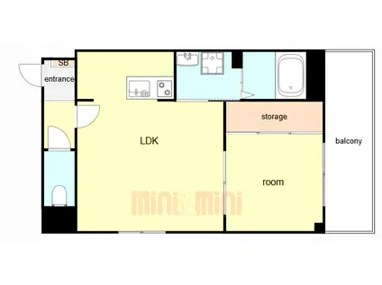 神戸花隈町(1LDK/1階)の間取り写真